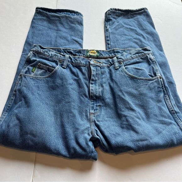 Cabela's Fleece Lined Men's Blue Jeans Size 38X30 5 Pocket Belt loops - Picture 1 of 9